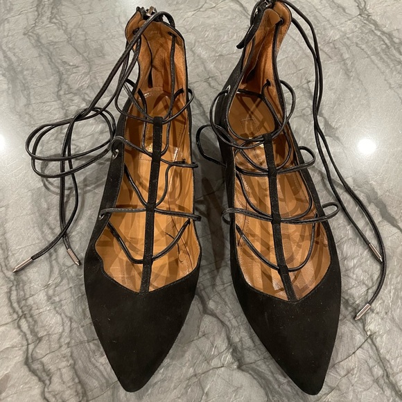 Aquazzura suede lace up flats - Picture 1 of 5